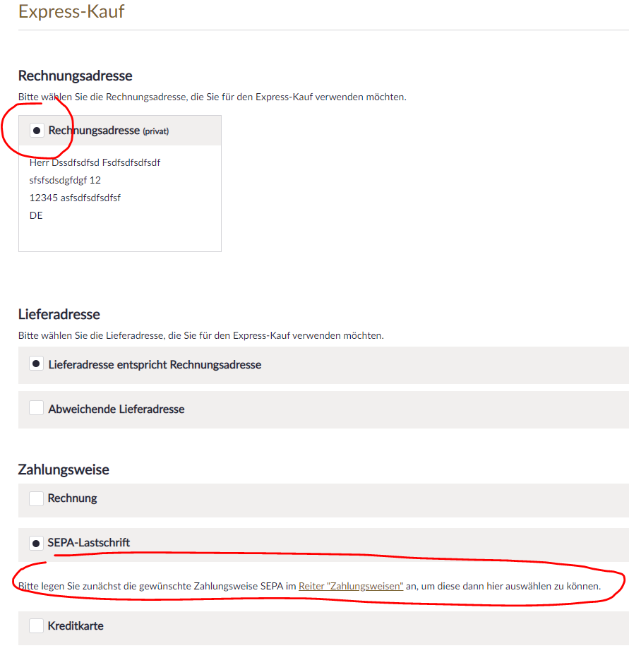 Screenshot Expresskauf