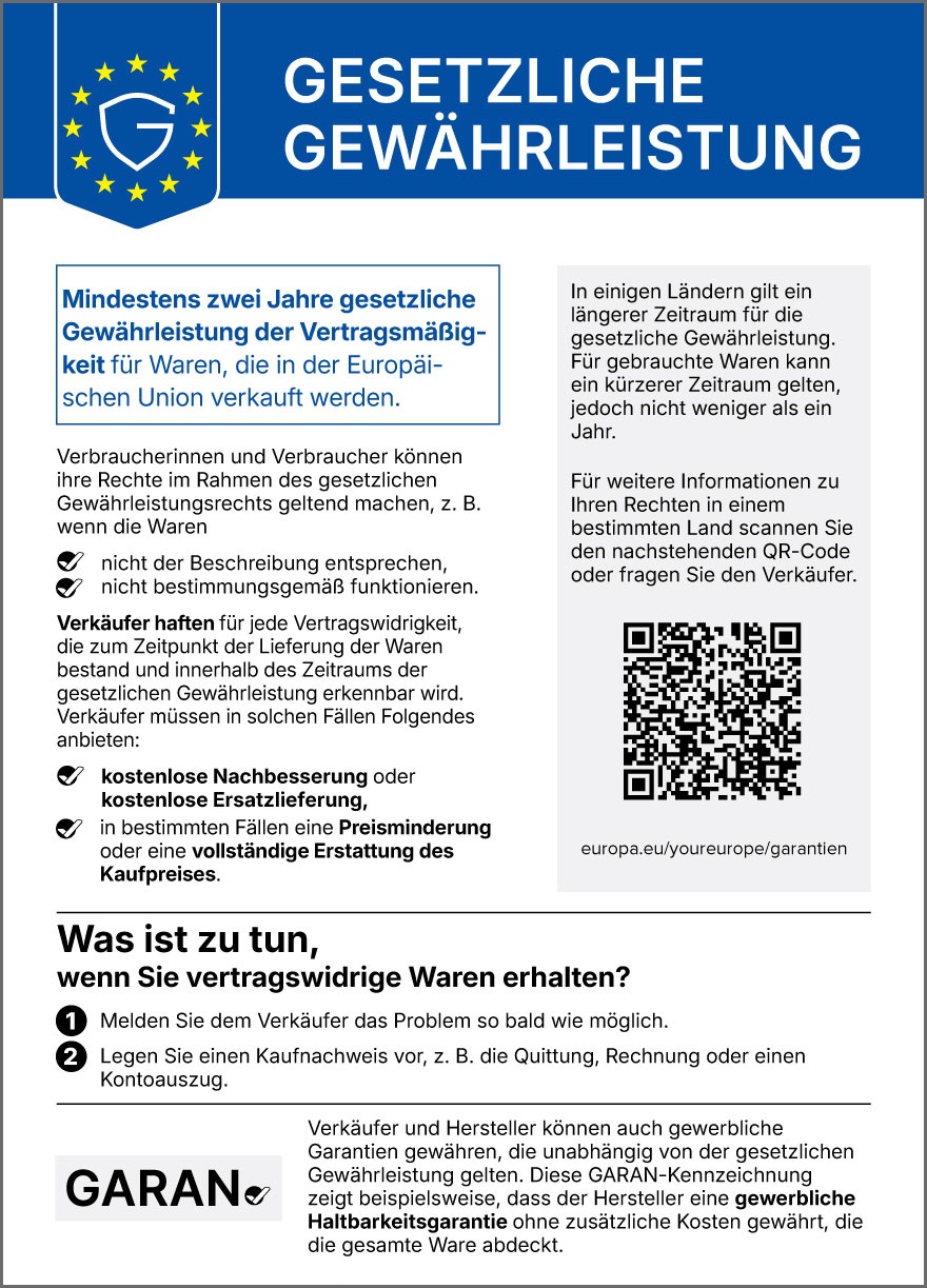 Label zur gesetzlichen Gewährleistung