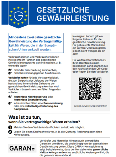 Gesetzliches Gewährleistungslabel